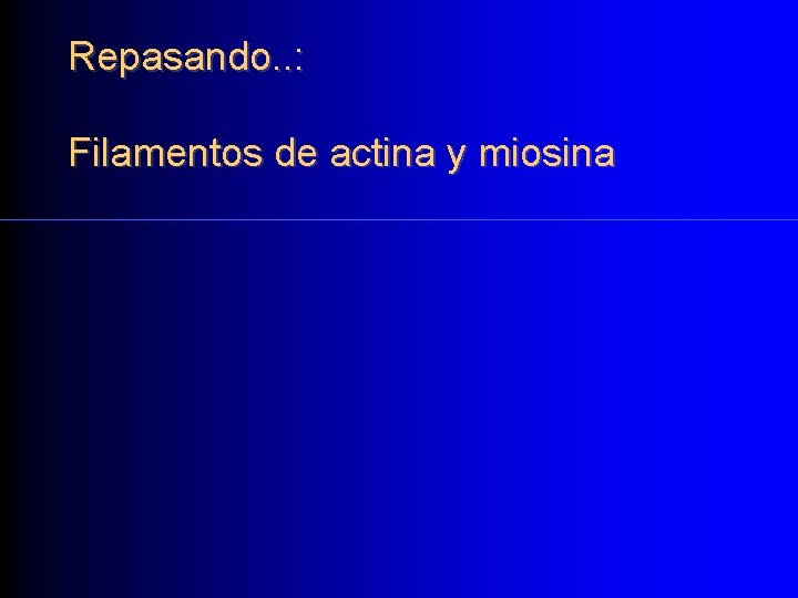 Repasando. . : Filamentos de actina y miosina 