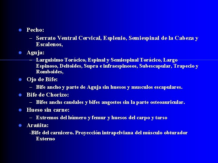 Pecho: – Serrato Ventral Cervical, Esplenio, Semiespinal de la Cabeza y Escalenos, Aguja: –