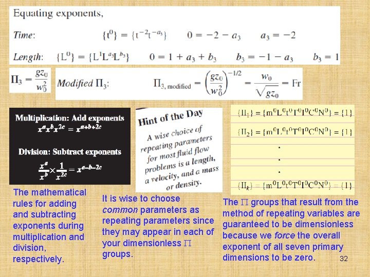 The mathematical rules for adding and subtracting exponents during multiplication and division, respectively. It