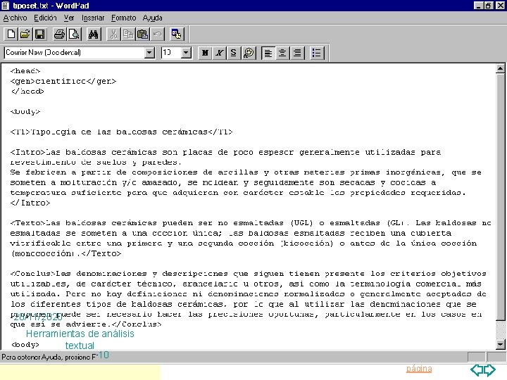 28/11/2020 Herramientas de análisis textual 10 Saltar a la primera página 