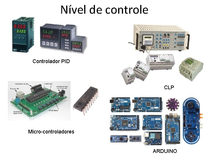 Nível de controle Controlador PID CLP Micro-controladores ARDUINO 