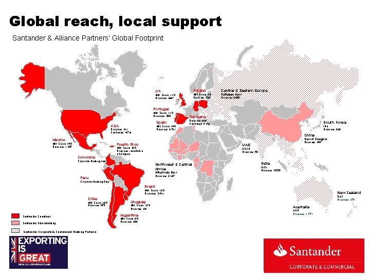 Global reach, local support Santander & Alliance Partners’ Global Footprint UK Mkt. Share: 11% Global reach, local support Santander & Alliance Partners’ Global Footprint UK Mkt. Share: 11%