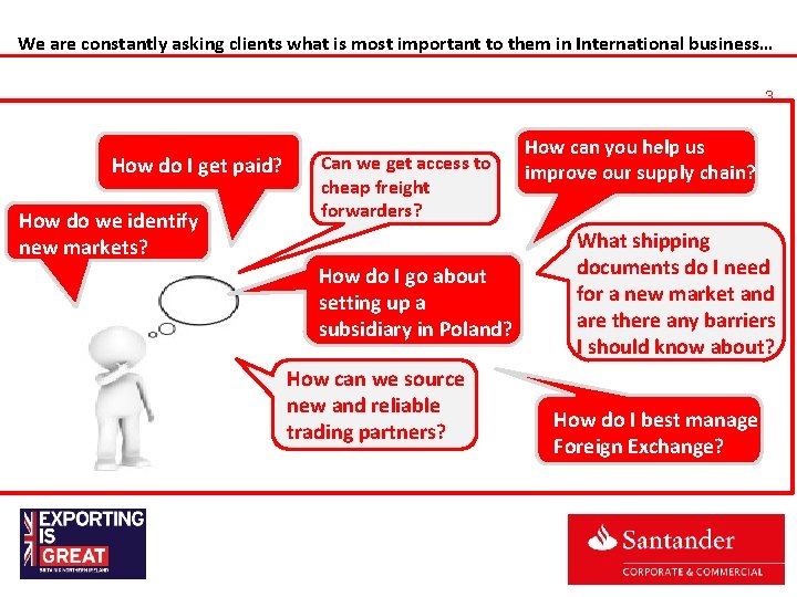We are constantly asking clients what is most important to them in International business… We are constantly asking clients what is most important to them in International business…