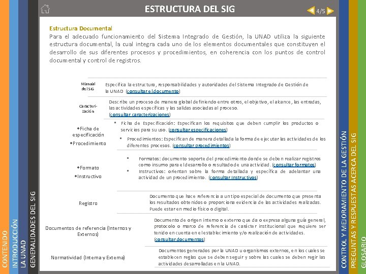 4/5 Estructura Documental Para el adecuado funcionamiento del Sistema Integrado de Gestión, la UNAD 4/5 Estructura Documental Para el adecuado funcionamiento del Sistema Integrado de Gestión, la UNAD