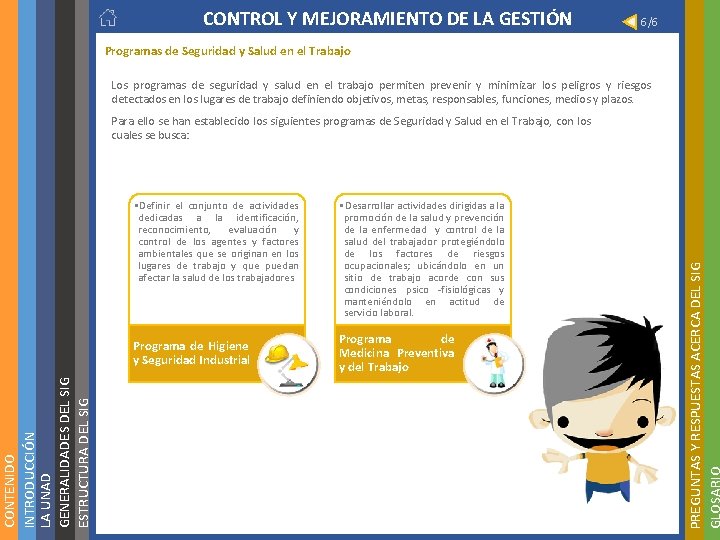 6/6 Programas de Seguridad y Salud en el Trabajo Los programas de seguridad y 6/6 Programas de Seguridad y Salud en el Trabajo Los programas de seguridad y