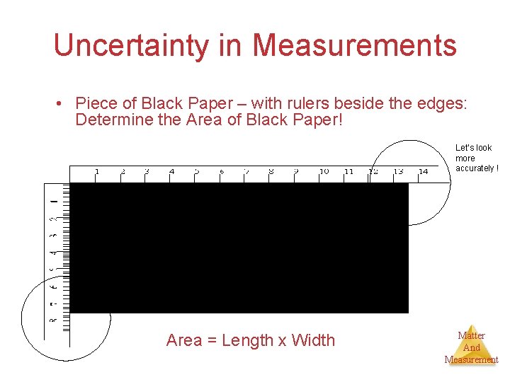 Uncertainty in Measurements • Piece of Black Paper – with rulers beside the edges: