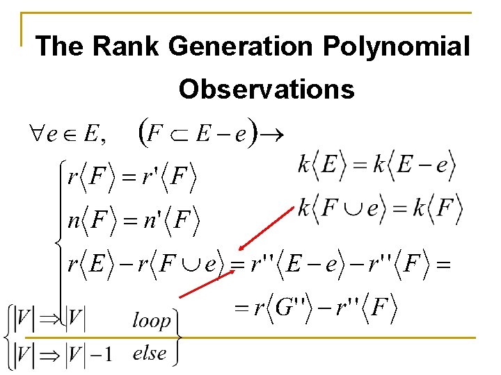 The Rank Generation Polynomial Observations 