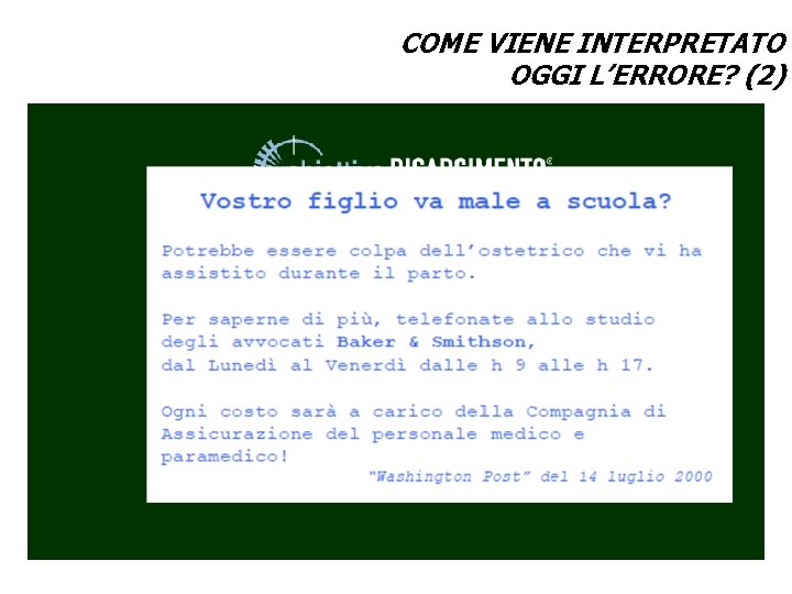 COME VIENE INTERPRETATO OGGI L’ERRORE? (2) 