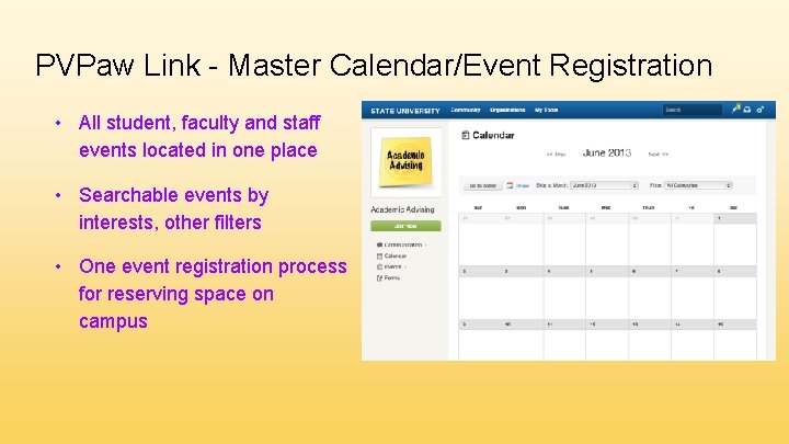 PVPaw Link - Master Calendar/Event Registration • All student, faculty and staff events located