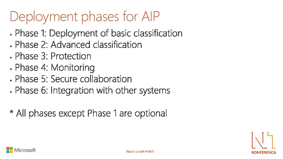 Deployment phases for AIP Reach us with #ntk 17 