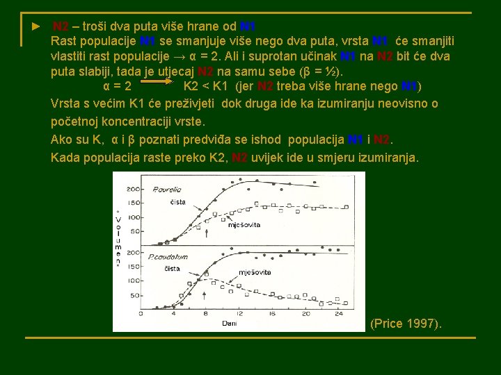 ► N 2 – troši dva puta više hrane od N 1 Rast populacije