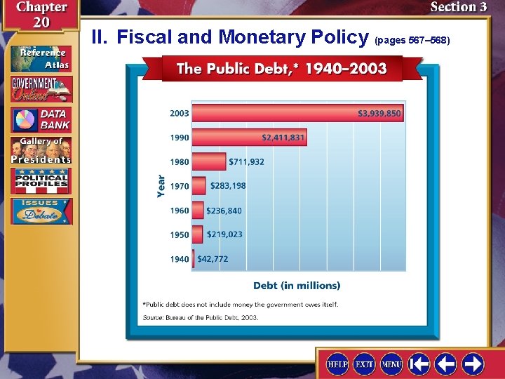 II. Fiscal and Monetary Policy (pages 567– 568) 