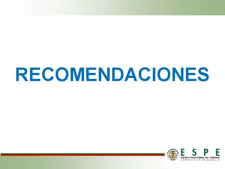 RECOMENDACIONES 