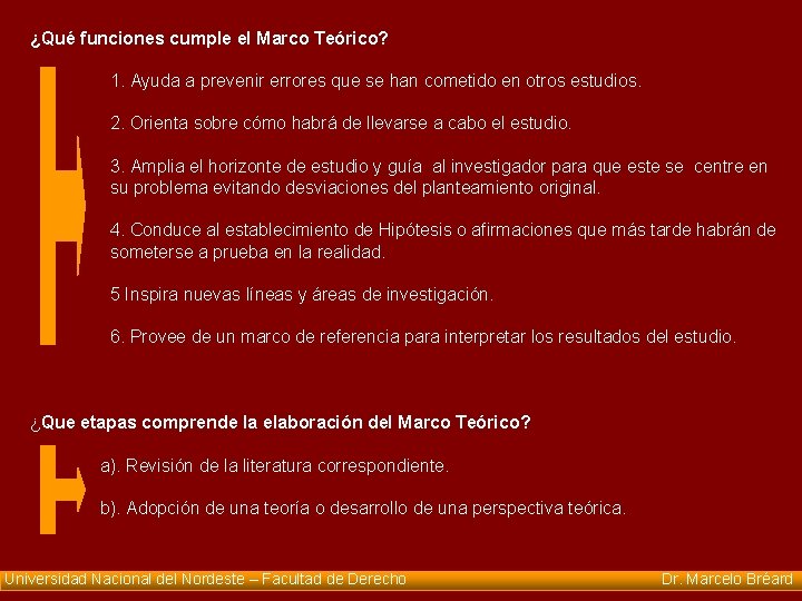 ¿Qué funciones cumple el Marco Teórico? 1. Ayuda a prevenir errores que se han