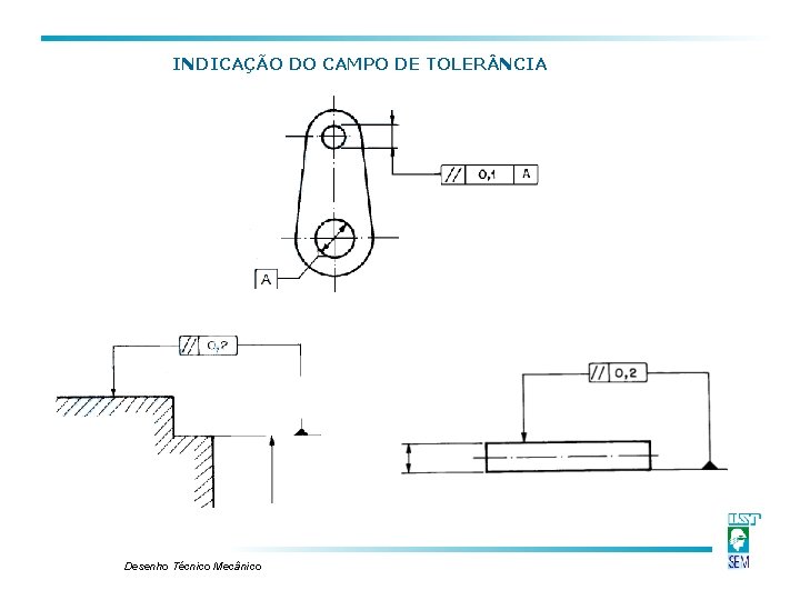 INDICAÇÃO DO CAMPO DE TOLER NCIA Desenho Técnico Mecânico INDICAÇÃO DO CAMPO DE TOLER NCIA Desenho Técnico Mecânico