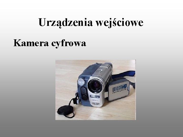 Urządzenia wejściowe Kamera cyfrowa Urządzenia wejściowe Kamera cyfrowa