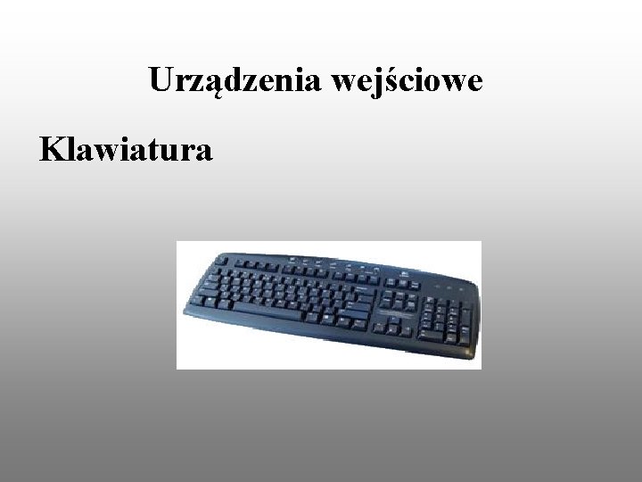 Urządzenia wejściowe Klawiatura 