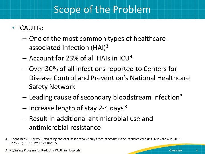 Scope of the Problem • CAUTIs: – One of the most common types of