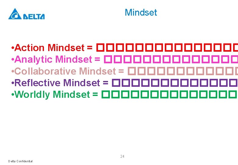 Mindset • Action Mindset = �������� • Analytic Mindset = ������� • Collaborative Mindset
