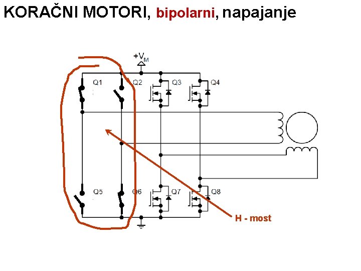 KORAČNI MOTORI, bipolarni, napajanje H - most 