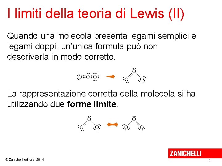 I limiti della teoria di Lewis (II) Quando una molecola presenta legami semplici e