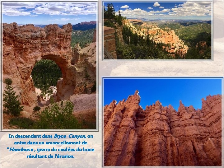 En descendant dans Bryce Canyon, on entre dans un amoncellement de "Hoodoos » ,