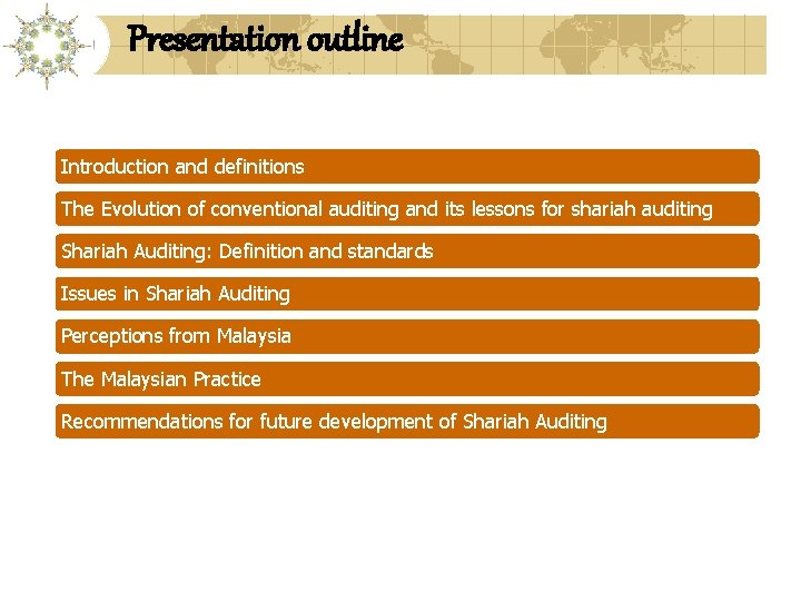 Presentation outline Introduction and definitions The Evolution of conventional auditing and its lessons for
