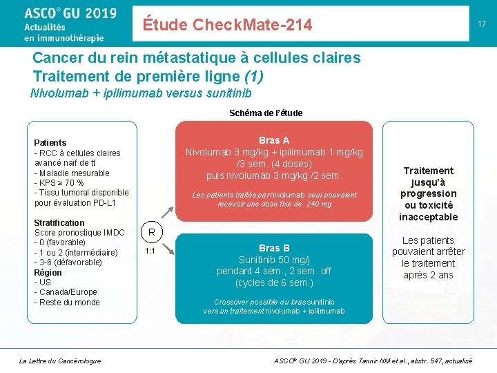 Étude Check. Mate-214 17 Cancer du rein métastatique à cellules claires Traitement de première