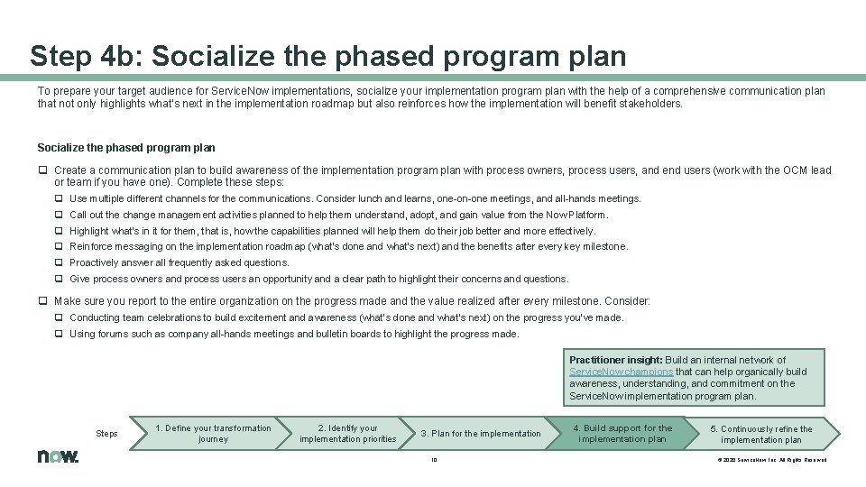 Build a phased program plan identify quick wins
