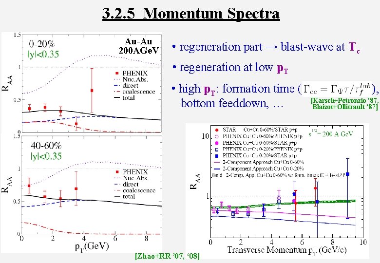 3. 2. 5 Momentum Spectra Au-Au 200 AGe. V • regeneration part → blast-wave
