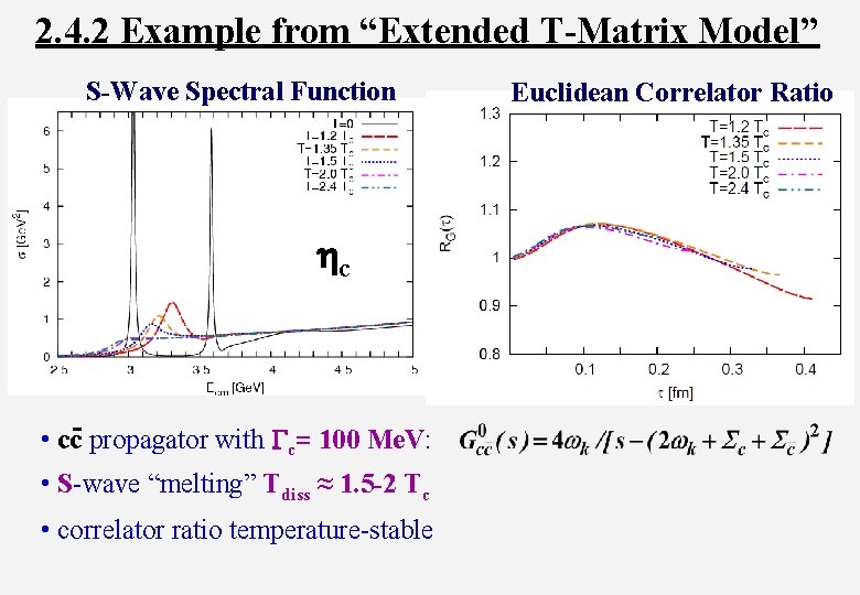 2. 4. 2 Example from “Extended T-Matrix Model” S-Wave Spectral Function hc • cc-