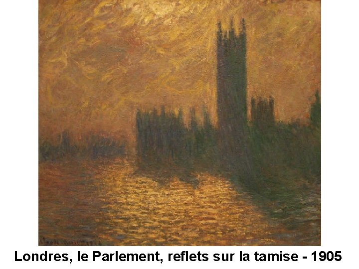 Londres, le Parlement, reflets sur la tamise - 1905 