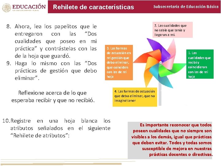 Rehilete de características 8. Ahora, lea los papelitos que le entregaron con las “Dos Rehilete de características 8. Ahora, lea los papelitos que le entregaron con las “Dos