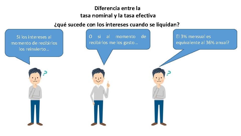 Diferencia entre la tasa nominal y la tasa efectiva ¿qué sucede con los intereses