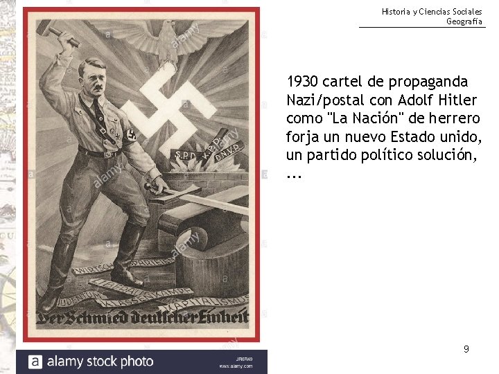 Historia y Ciencias Sociales Geografía 1930 cartel de propaganda Nazi/postal con Adolf Hitler como