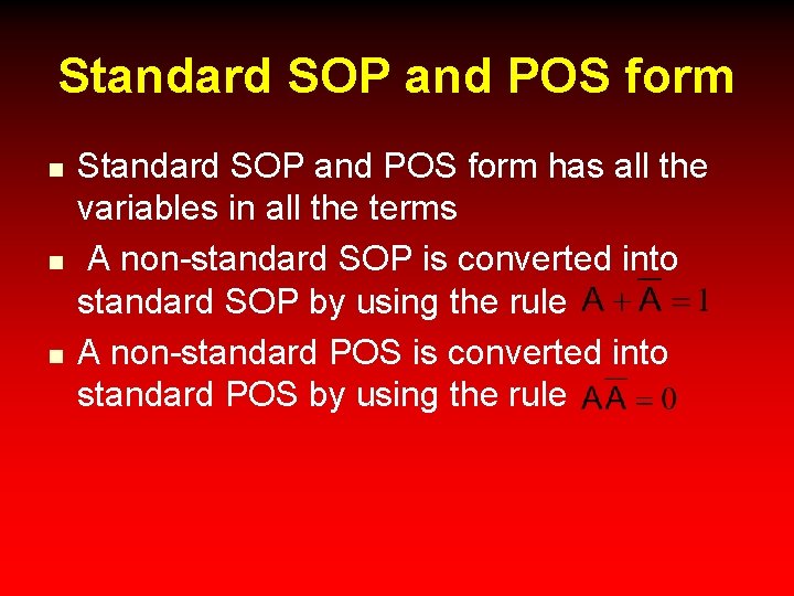 Standard SOP and POS form n n n Standard SOP and POS form has