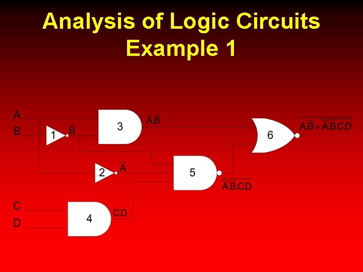 Analysis of Logic Circuits Example 1 Analysis of Logic Circuits Example 1