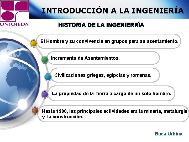 INTRODUCCIÓN A LA INGENIERÍA HISTORIA DE LA INGENIERRÍA El Hombre y su convivencia en