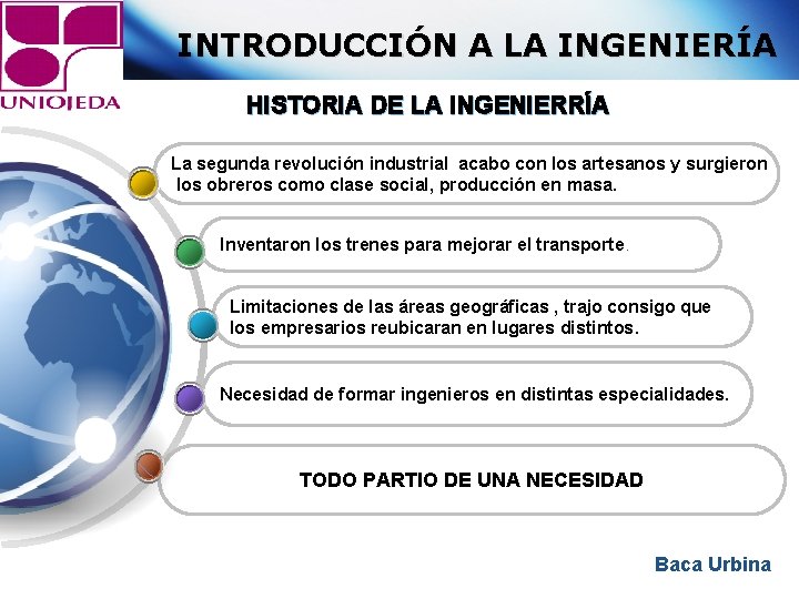 INTRODUCCIÓN A LA INGENIERÍA HISTORIA DE LA INGENIERRÍA La segunda revolución industrial acabo con