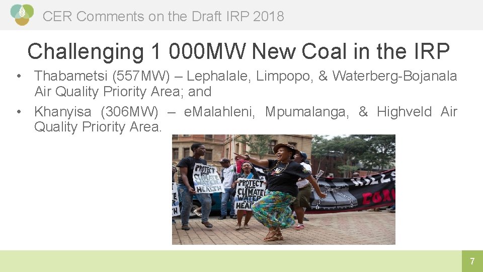 CER Comments on the Draft IRP 2018 Challenging 1 000 MW New Coal in