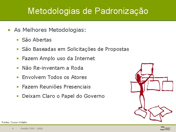 Metodologias de Padronização • As Melhores Metodologias: § São Abertas § São Baseadas em