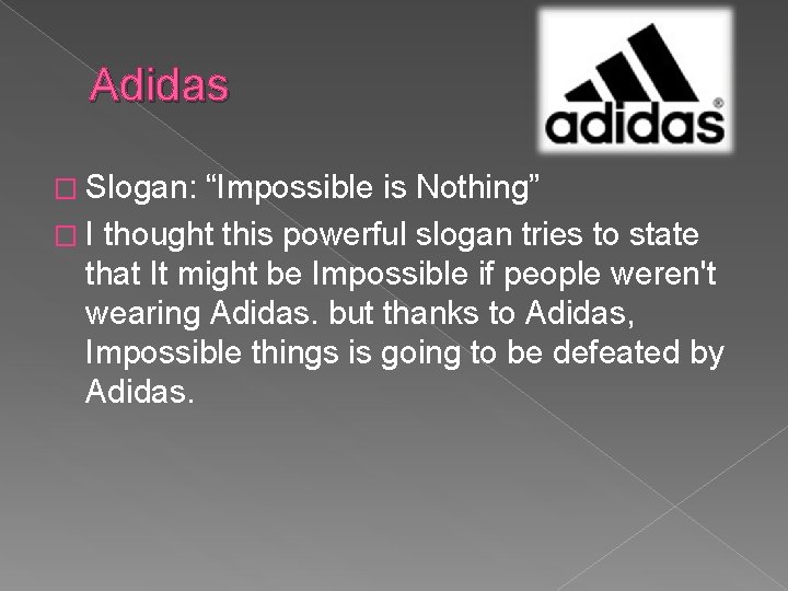 adidas slogan
