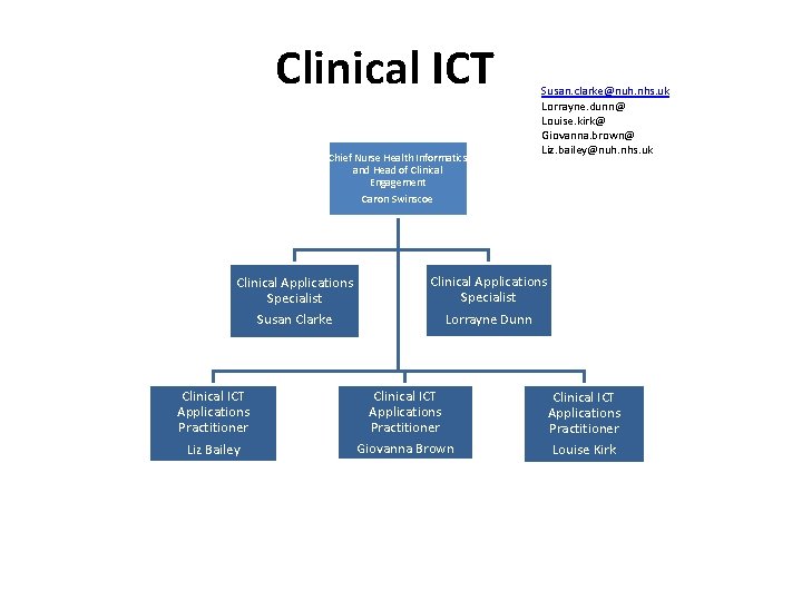 Clinical ICT Chief Nurse Health Informatics and Head of Clinical Engagement Caron Swinscoe Clinical