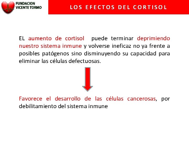 LOS EFECTOS DEL CORTISOL EL aumento de cortisol puede terminar deprimiendo nuestro sistema inmune