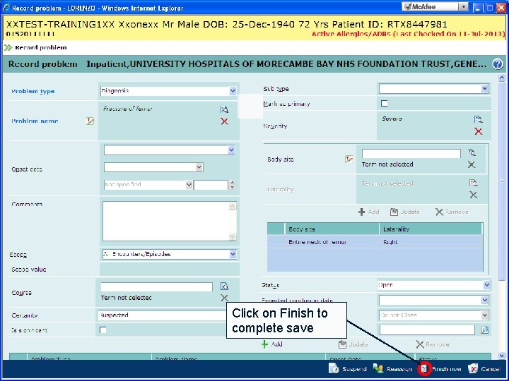 Click on Finish to complete save 