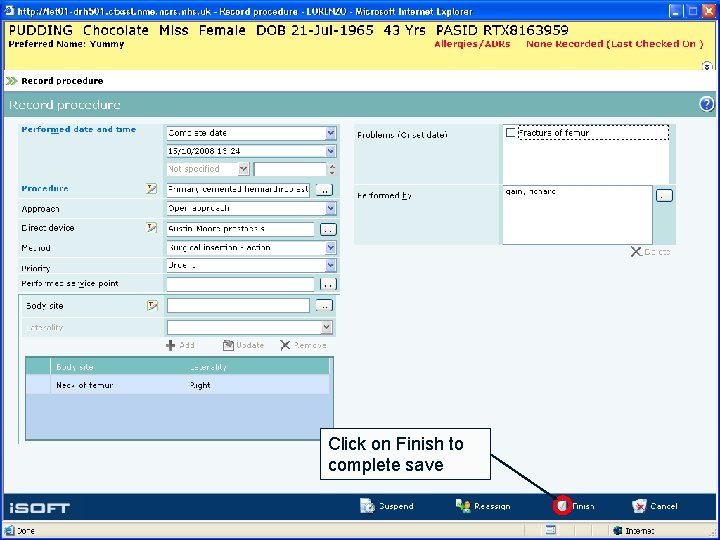 Click on Finish to complete save 