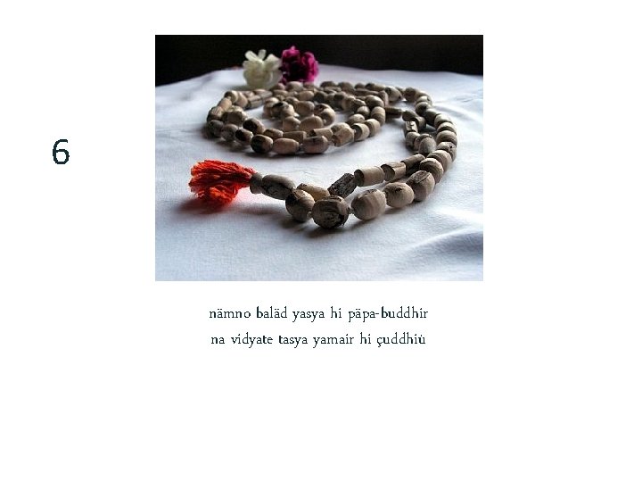 6 nämno baläd yasya hi päpa-buddhir na vidyate tasya yamair hi çuddhiù 