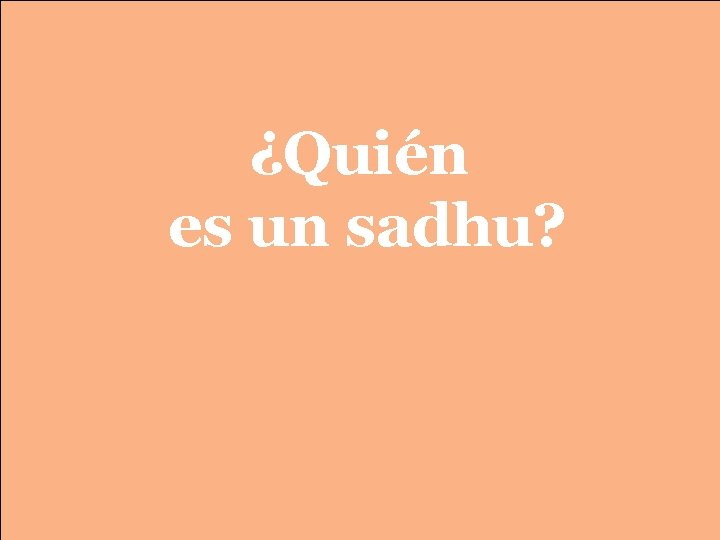 ¿Quién es un sadhu? 