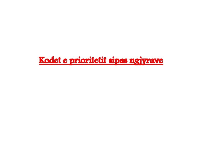 Kodet e prioritetit sipas ngjyrave 