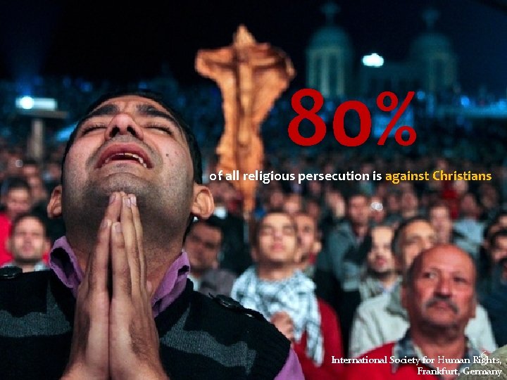 80% of all religious persecution is against Christians 6 International Society for Human Rights, 80% of all religious persecution is against Christians 6 International Society for Human Rights,